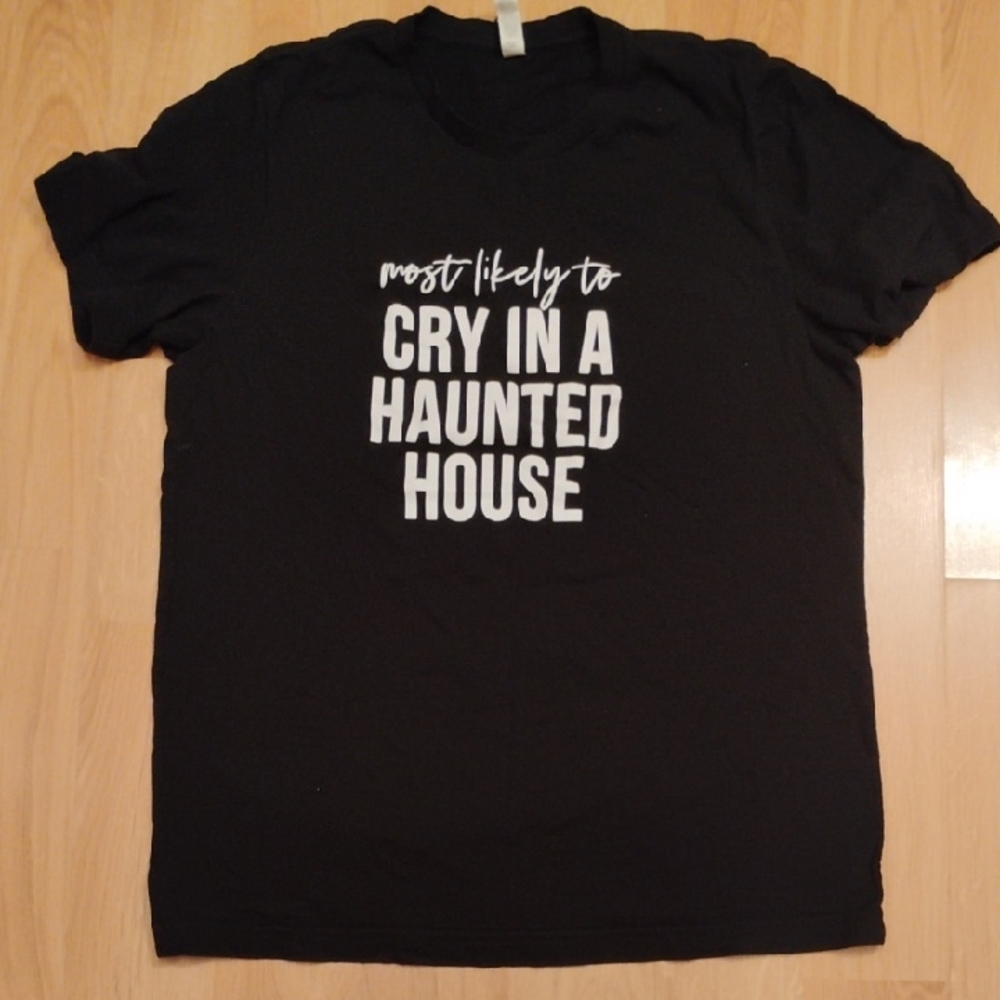 NWOT Funny Black Graphic Tee with White Text